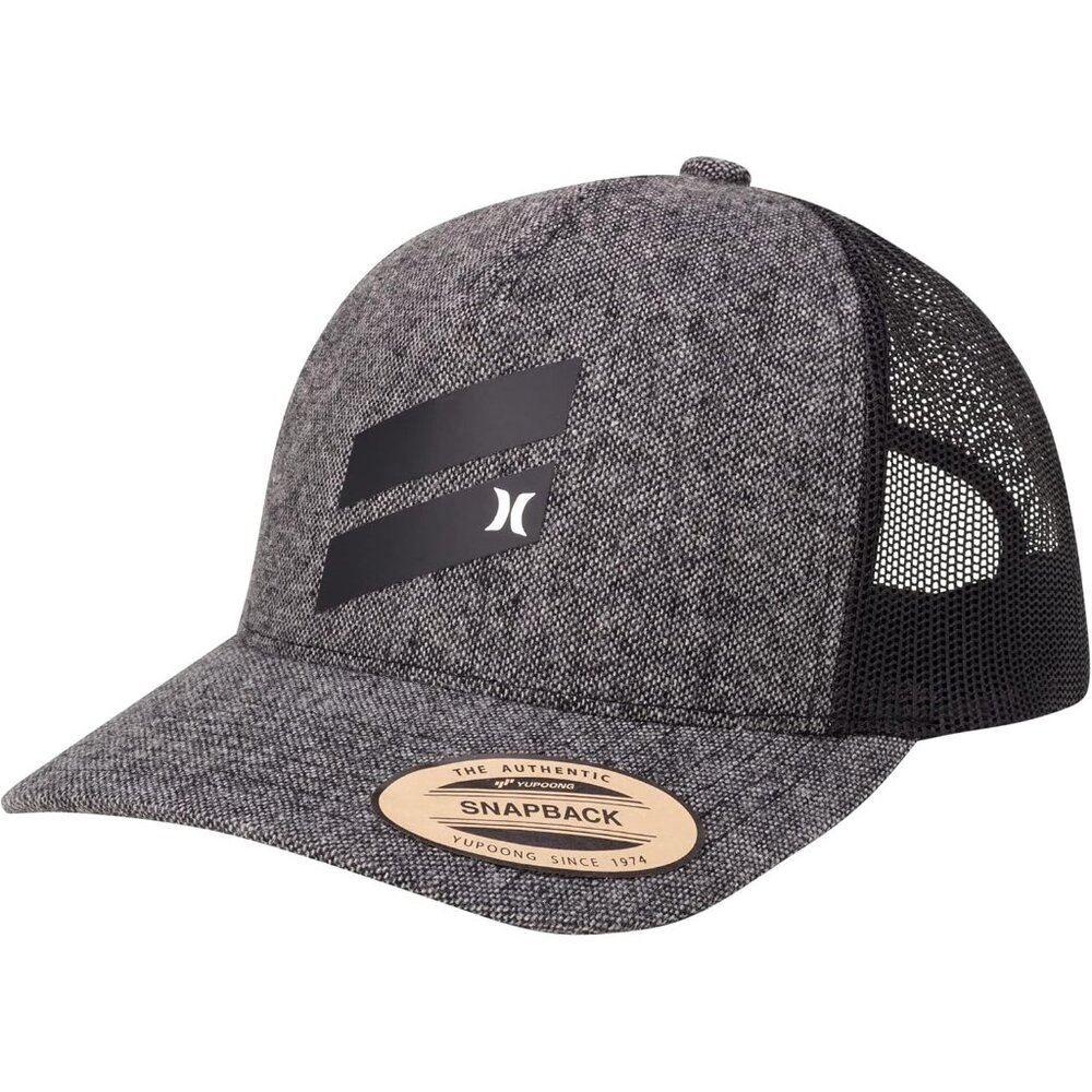 Men's Trucker Hat Lightweight Poly Mesh Curved Snap Closure Black Baseball Cap